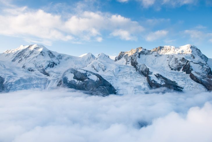 Clouds are simply part of the weather in the Alps, even in winter