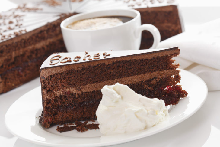 The Sacher Torte tastes particularly good with whipped cream