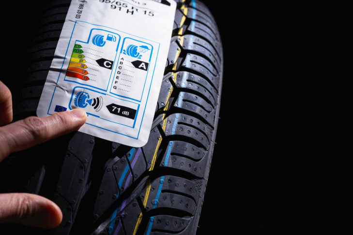 As with electrical appliances, an EU label also indicates the classification of car tyres