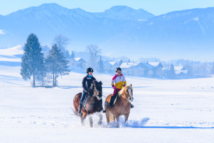 Riding out in the snow is a unique experience.